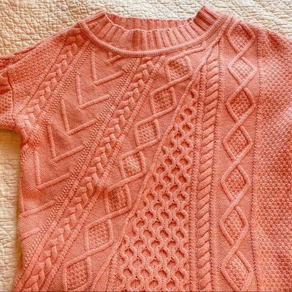 J Crew Lonnie Pink Cable Knit Sweater Tunic - Picture 6 of 12